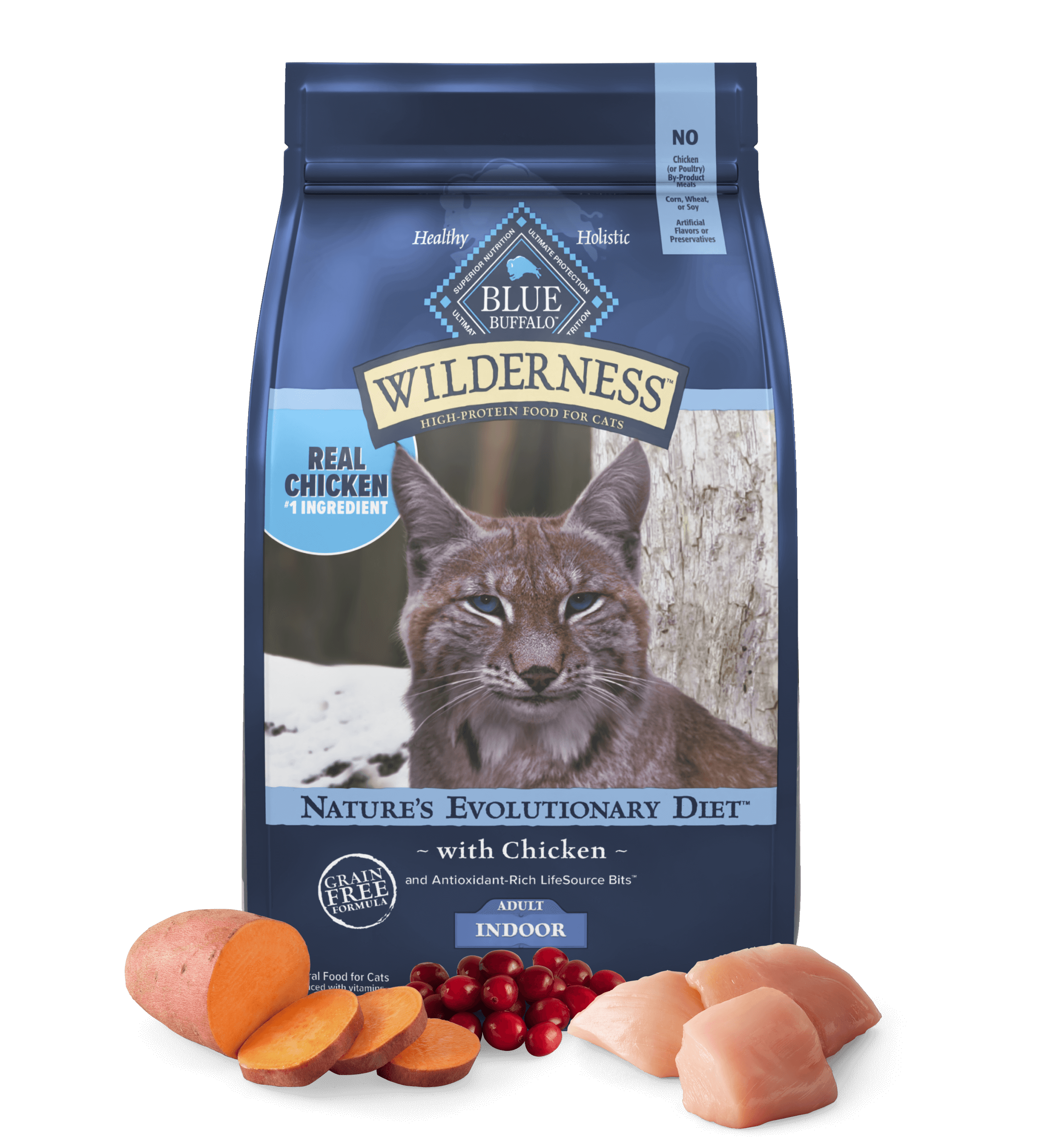 Blue Buffalo Wilderness Adult Cat Indoor Chicken Recipe Grain-Free Dry Cat Food